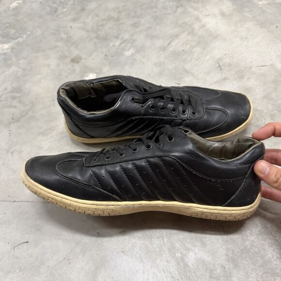 Piloti Avenue Driving Shoes Mens 11 Black Leather Low Top Sneakers Racing Casual